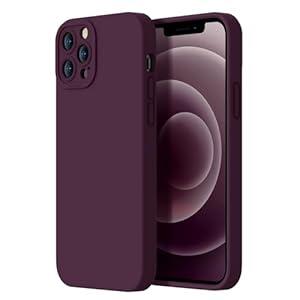 Designed for iPhone 12 Pro Case - Upgraded Enhanced Camera Protection - Soft Microfiber Lining Inside - Liquid Silicone Shockproof Protective Phone Case 6.1" for Men Women Girls - 
 Plums Color