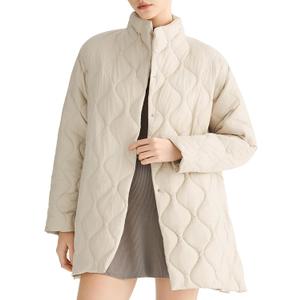 Orolay CHIIONE Womens Quilted Puffer Jacket Winter Coat Lightweight Warm Jackets Oversized Button Puffer Coat with Pockets (X-Large, Beige)
