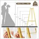 57.1" Tall Gold Easel Stand for Sign, Heavy Duty Folding Metal Easel for Wedding Welcome Sign, Decorative Easel for Mirror, Art, Photo, Adjustable Painting Display 4-Tier Height