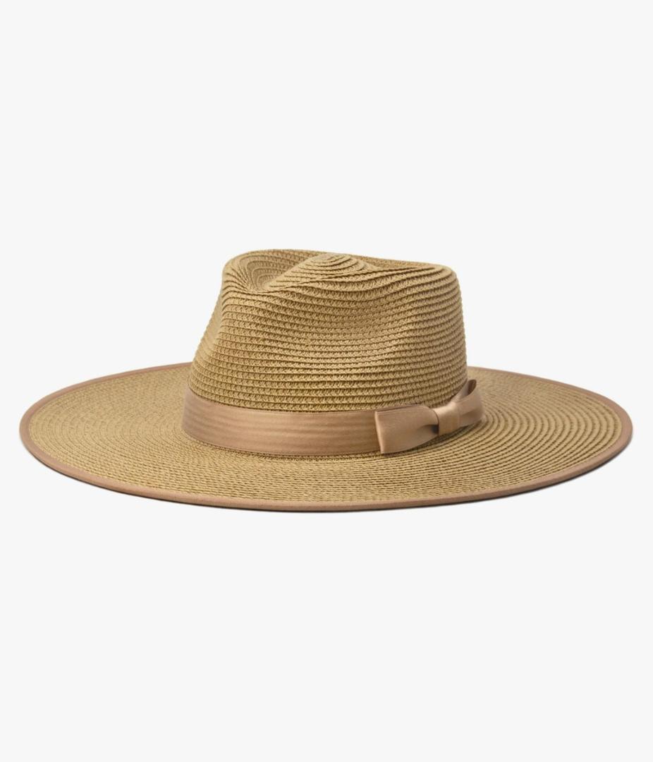 FLUFFY SENSE. Unisex Wide Brim Sun Hat Straw Panama Rancher Fedora Hat for Men Beach Hat for Women