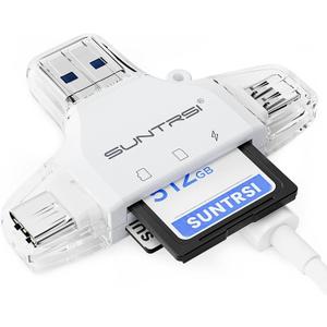 SD/Micro SD Card Reader for iPhone/ipad/Android/Mac/Computer/Camera,Portable Memory Card Reader 4 in 1 Micro SD Card Adapter&Trail Camera Viewer Compatible for TF and SD Card