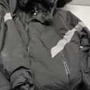 GEMYSE Men's Ski Suit Waterproof Snow Suit Winter snowboard Jacket and Pants Set Hooded ski outfits with Reflective Trim (Large, Black)