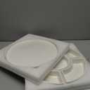 MALACASA Porcelain Divided Serving Dishes, Appetizers Tray, Serving Tray for Party - Perfect for Chips and Dip, Fruit, Veggies, Candy and Snacks, Divided Serving Platter, Relish Tray, White