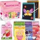 24 Pack Scratch Valentines Day Gifts for Kids, Rainbow Scratch Notebook Paper Bulk with Valentines Cards for Kids Classroom School Gifts prizes Goodie Bag Stuffers