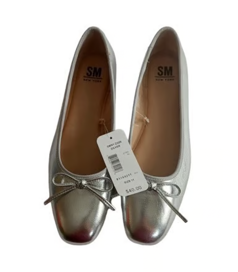 Steve Madden New York Zion Women's Flats Shoes Silver Size 10