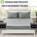 Grounding Sheets Queen 25% Silver Fiber 75% Organic Cotton with Outlet Tester and Test Pen, Grounded Fitted Sheet Kit Earth Connected Bedding (Gray, Queen)