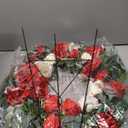 Cemetery Wreaths Decoration - Headstone Wreaths with Rose Camellia Daisy for Graves on 30 inch Tall Easel Stand, Spring Wreath for Front Door Decoration