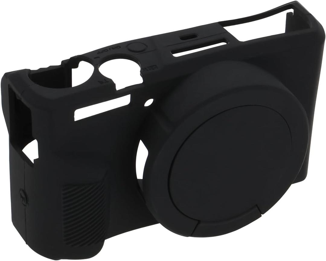 1Pc Camera Case Digital Camera Soft Silicone Protective with Removable Lens Cap Compatible with Canon Powershot G7X III Black