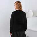Women's Stylish Fuzzy Cardigan - Cozy and Warm (Black)