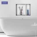 Shower Niche, 16"x20" No Tile Needed, The Insert Storage Rectangle Double Shower Shelf is Easy to Install, Stainless Steel, Brushed Nickel