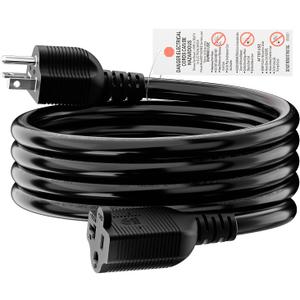 6-Feet (1.8Meter) Nema 5-20P Extension Cord, 12AWG Nema 5-20P to 5-20R Extension Power Cable,20Amp T Blade Male to Female Cable, 5-20 to 5-15/20R Comb Adapter Cords