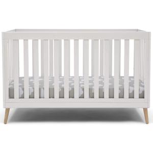 Delta Children Essex 4-in-1 Convertible Baby Crib, Bianca White with Natural Legs, Size 4ftx2ft