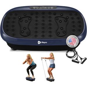 Lifepro HexaPlate Lite Vibration Plate Exercise Machine with Magnetic Acupoints - Full Body Vibration Platform for Beginners and Recovery - Lymphatic Drainage Massager for Muscle Toning and Fitness (Blue)
