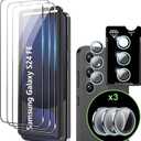 Samsung Galaxy S24 FE Screen Protector Ultra HD Tempered Glass flim,9H Hardness Anti-Scratch,Tempered film and lens film with positioning (3+3PACK)