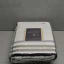 Ranunculus Tufted Stripe Duvet Cover Set King Size, Soft Brushed Microfiber King Duvet Cover with Button Closure & 2 Pillow Shams, Comforter Not Included (White Ombre, 104"x90")