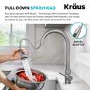 KRAUS Bolden 2-Function Single Handle Pull Down Kitchen Faucet in Spot-Free Stainless Steel, KPF-1616SFS
