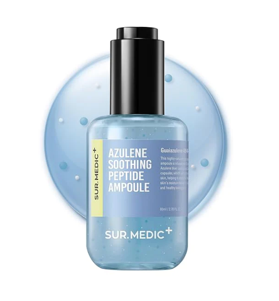 SURMEDIC AZULENE Moisturizing Soothing Ampoule, Hydrating Calming Relief Facial Serum for Dry Face, Sensitive Skin, Barrier Repair, Korean Skin Care 80ml, 2.7 oz
