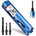 2 1/2" Dry Core Drill Bit, 5/8"-11 Thread, with 3 Adapters Included: SDS Plus, SDS Max and 1/2" Hex Shank; 9.5" Drill Depth, 2.5 inch Diamond Core Bits for Brick, Block and Masonry