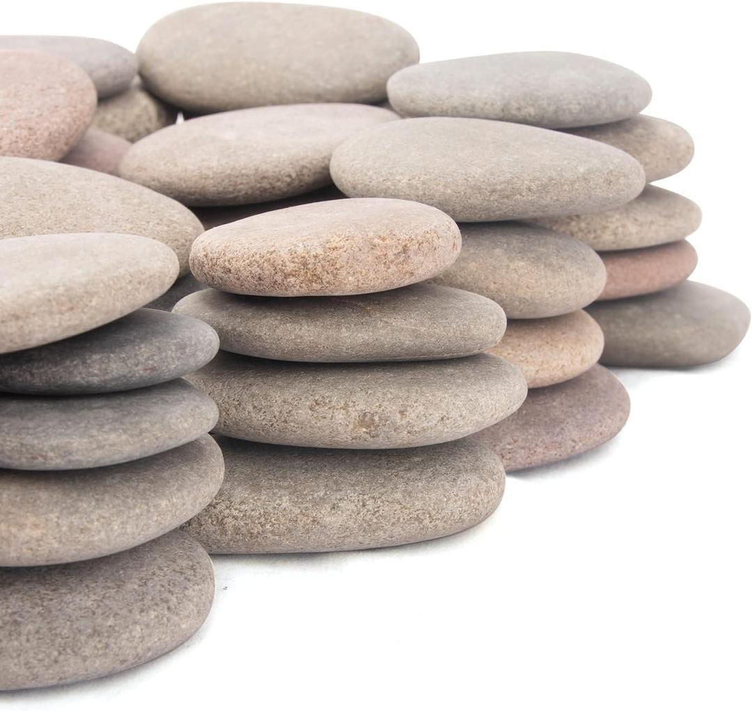 [About 93 PCS - 100 PCS](18 Pounds) Craft Rocks,Painting Rocks,2"-3.6" River Rocks,Smooth Rocks,Flat Rocks,DIY Stones,Arts Stones