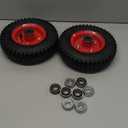 AR-PRO (2-Pack) 2.80/2.50-4" Tire and Wheel Set - 8 Inch Wheelbarrow Tire and Wheel Replacement with 3/4" Bearings and 3" Centered Hub - Extra Adapter kit includes 1/2" Bearings