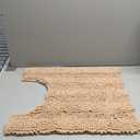 Yimobra Bathroom Rugs Sets 2 Piece, Extra Soft Thick Chenille Bath Mat and U-Shaped Toilet Rug, Non-Slip Absorbent Water Shower Rug Carpet for Bathroom Floor, Machine Washable, 24x17+24x20, Beige