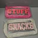 SilTriangle 2 Pcs  Snacks Makeup Stuff Travel Transparent Pouch with Zipper for Women Gift(Bright Color)