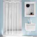 EurCross Extra Tall Shower Stall Clear Curtain Liner 36x84 inch with 3 Magnet Weights and Hooks, Waterproof 9G PEVA Transparent Extra Long Plastic Shower Curtain for Tall Stall