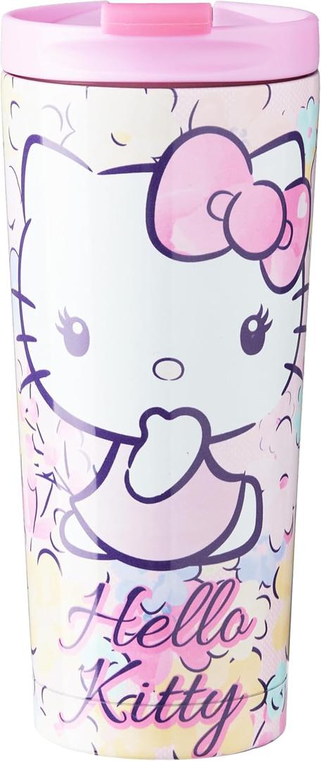 Get Trend Hello Kitty Sanrio Insulated Tumbler for Hot Cold Drinks, 15oz Stainless Steel Travel Mug, BPA Free Water Bottle, Kawaii Gifts for Girls (Multi Hello Kitty)