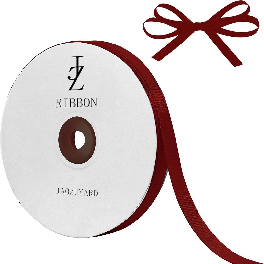 Burgundy Grosgrain Ribbon 3/8 Inch X 50 Yards
For Crafts, Gift Wrapping, Hair Accessories, Wedding Decor, Sewing and Bow Making