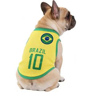 2026 World Cup Shirt for Dog, Soccer Jersey Pet Costume, Dog Jerseys for Small Medium Large Dogs, Football Shirt for Pets Yellow Large