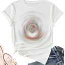 Women Graphic Tee Cute Holiday Vacation Shirt Short Sleeve Casual Tops (X-Large,White) (White, XL)