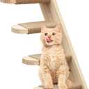 Cat Climbing Shelf Wall Mounted 4 Stair Shelf Reversible Cat Wall Stairs with Jute Scratching Cat Wall Steps Shelves Activity Tree for Kitty Cats