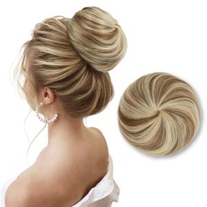 SARLA Hair Bun Extension Synthetic Drawstring Updo Fake Ballet Bun for Women Lady Donut Chignon Bahama Beige
