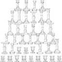 Mumufy 40 Pcs Glass Crystal Taper Candle Holders Clear Glass Candlestick Holder Fit 0.8 Inch Candles Crystal Decorative Candle Stand Centerpiece Table Wedding Dining Party (Classic, Clear)