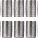 PIPE DCOR 1/2 in. x Close Galvanized Steel Nipple, Pre-Cut, for DIY Furniture Building and Regular Plumbing Applications, 10 Pack