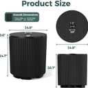 Outdoor Umbrella Stand with Hole, in Pool Umbrella Stand with Weighted Water Filled Bladder, Fluted Vertical Ribbed Design, All Weather Umbrella Side Table Base, Patio Umbrella Base, Black