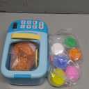 Microwave Toys Kitchen Play Set with Light Sound,Kids Pretend Play Electronic Oven with Play Food and 6 Color DIY Play-Dough for Children Ages 3+ Years (Blue)