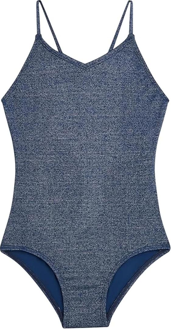 Kanu Surf Girls' Hurricane Beach Sport UPF 50 One Piece Swimsuit (2T, Sparkle Solid Navy)