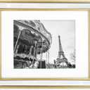 Isaac Jacobs 11x14 (Matted 8x10) Gold Mirror Bead Picture Frame - Classic Mirrored Frame with Dotted Border Made for Wall Display, Photo Gallery and Wall Art (11x14 (Matted 8x10), Gold)
