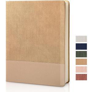 Lined Journal Notebook for Work College Ruled Note Book 5.79"x8.27"A5 PU Leather Daily Journaling 216 Pages for Women Men Writing Home School Supplies Business (B5 Lined 160pages, 01-Khaki)
