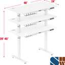 SHW 48-Inch Electric Height Adjustable Standing Desk with Drawer, Memory Preset and Cable Management Tray, White