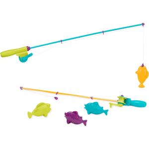 Battat Play Rod & Reel Wind Up Magnetic Lure 2 Rods & 4 Colorful Fish Beach & Water Toys 3+ Years Magnetic Fishing Set