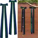 2 x 6 Pcs 24 Inches Large Dark Green Velvet Christmas Bows Door Garland Decor Holiday for Christmas Swag Ornaments Staircase Wreath Rustic Vintage Decoration Outdoor