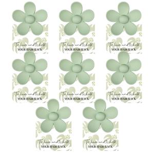 DEEKA Floral Hair Clip - 8 Pack Bridesmaid Proposal Gifts with Floral Card Hair Clips, Sage Green, for Bridesmaids Bachelorette Party Favors
