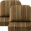 Outdoor Cushions for Patio Furniture Set of 2, 24"x24" Water Repellent Chair Cushions Removable Seat Bottom & Back Cushion Covers for Chair, Sofa, Couch, Colorful Stripe