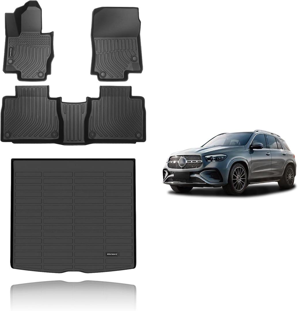 KELCSEECS Floor Mats & Cargo Liner Custom for Benz GLE 350 GLE 450 (No for Coupe) 2025 2024 2023 2022 2021 2020 Car Mats Automotive Cargo GLE All Weather Floor Liners Trunk Mat