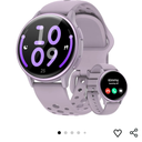 Smart Watches for Women(Answer/Make Calls), 1.27'' AMOLED Screen Activity Trackers with Heart Rate/Sleep/SpO2 Monitor, Smartwatch for iPhone/Samsung/Android,120+ Sport IP68 Fitness Watch 2Bands Purple