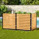 3.5ft H3.2ft W(3 Panels)Privacy Fence Screen,No-Dig Wood Outdoor Privacy Screen,Aluminum Post,Air Conditioner Fence,Pool Equipment Enclosure,Trash Can Enclosure,Privacy Fence Panels for patio/garden