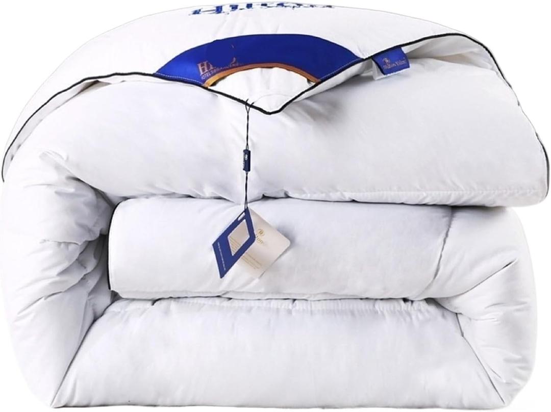 Pure Cotton Fabric, Imitation Down-Filled Extra-Thick Comforter(White,[180 * 220cm] 4kg)
