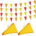 100 Ft Red Orange Yellow Pennant Banner Flag, 60 Pcs String Hanging DIY Bunting Flags for Party, School, Wedding, Carnival, Celebrations, Outdoor and Indoor Decorations (Red Orange Yellow)